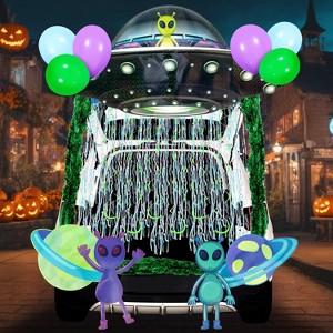 Joyfy Halloween Trunk or Treat SUV Car Decorations Kit with UFO Aliens Planets, Car Archway Garage Decoration with Streamer Tinsels Strips & Balloons - 1 of 4