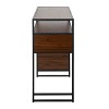 Display Farmhouse Bar Height Table with Storage Space in Black Metal and Walnut Wood by LumiSource - 2 of 4