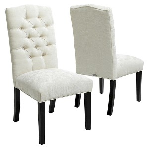 Crown Top Dining Chairs - Ivory (Set of 2) - Christopher Knight Home, Striped Ivory
