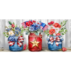 Briarwood Lane Summer American Flowers Mini Mat 22x10 Indoor Outdoor For Summer Doormat - 1 of 2