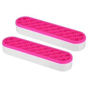 Unique Bargains Silicone Diamond Painted Pen Makeup Brush Organizers 2 Pcs - 1 of 4
