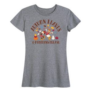 Women's - Disney - Autumn Leaves And Pumpkins Please Short Sleeve Graphic T-Shirt - 1 of 4