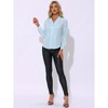 INSPIRE CHIC Women's Metallic Vintage Long Sleeve Gilding Shiny Dots Stars Top - 3 of 4