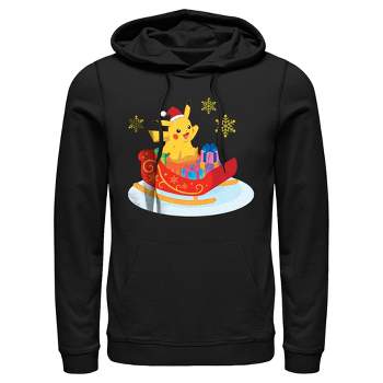 Men's Pokemon Christmas Pikachu Sleigh Pull Over Hoodie