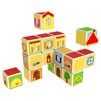 Geomag Magicube - Castles & Homes - 16 Piece Magnetic Building Blocks
