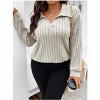 WhizMax Womens Plus Size Knit V Neck Sweaters Lightweight Long Sleeve Tunic Tops Shirts Casual Sweatshirt Trendy - image 2 of 4