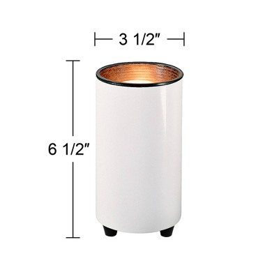White Mini Cylinder Uplight Accent Spot Lights Set of 2