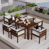 7pcs Patio Dining Table Set for 6, Outdoor Wooden Furniture Sets, Table and Chairs Set with Cushions for Garden -ModernLuxe - 2 of 4
