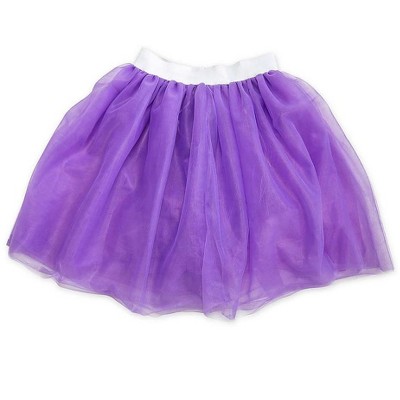 purple overall skirt