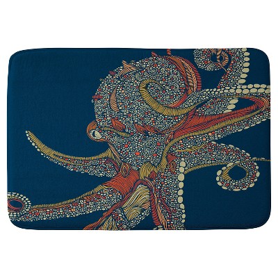 Valentina Ramos Azzuli Octopus Cushion Bath Mat (36"x24") Blue - Deny Designs