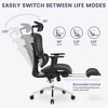 Ergonomic Mesh Office Chair with Adjustable 3D Armrests, High Back Desk Computer Chair, Retractable Footrest Wheels – Comfortable Swivel Task Chair - 4 of 4