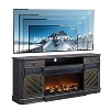 SinCiDo 75" Fireplace TV Stand, Entertainment Center w/ Fireplace, Remote Control, 7 Types of 3D Flames & Led Lights, 2 Drawers, Sliding Barn Door - 2 of 4