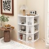 Tangkula 3-Tier Corner Cabinet with Charging Station Wooden Open Corner Bookshelf w/ 9 Cubbies 2 USB Ports & 4 Outlets Fits Small Spaces Grey/White - 4 of 4