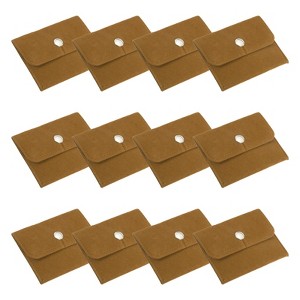Unique Bargains Velvet Portable Earrings Bracelets Snap Button Jewelry Storage Bag 12 Pcs - 1 of 4