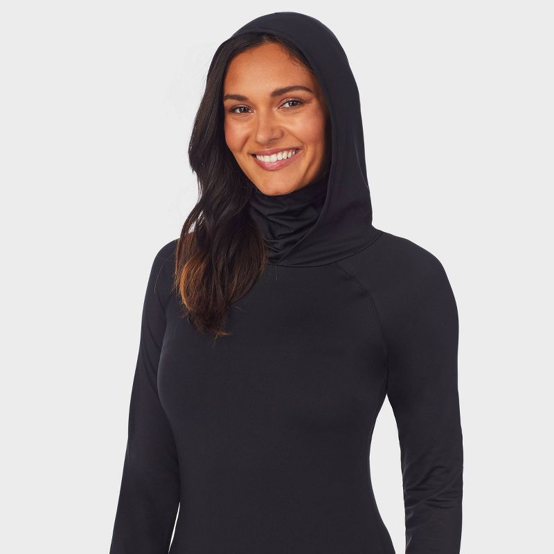 Warm Essentials by Cuddl Duds Women's Thermal Active Balaclava Top - Black, 4 of 10