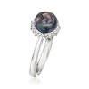 Ross-Simons 7-7.5mm Black Cultured Pearl Ring With Diamonds in Sterling Silver - 3 of 4
