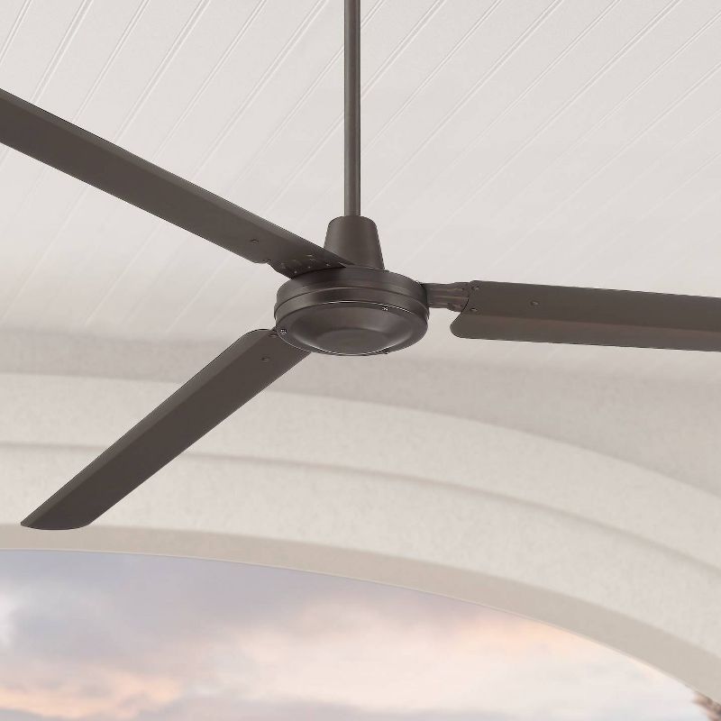 72" Casa Vieja Velocity Modern Industrial 3 Blade Indoor Outdoor Ceiling Fan Oil Rubbed Bronze Damp Rated for Patio Exterior House Home Porch Gazebo, 2 of 9
