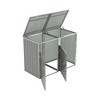 ORRD Galvanized Steel Garbage Bin Shed, Outdoor Metal Storage for 2 Trash Cans, 54 Cu.Ft Capacity, Grey - 3 of 4
