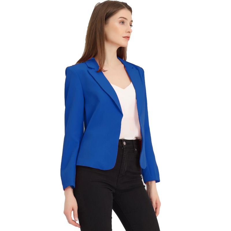 Allegra K Women's Open Front Office Work Long Sleeve Suit Blazer, 2 of 6