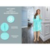 LA LEELA Women's House Daily Routine Evening Wear Mini Kaftan Mumu Bikini Dresses Bathing Suit Short Sleeve Vacation Women Caftans 2X-3X Blue, Solid - 3 of 4