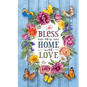 Briarwood Lane Spring House Flag 40x28 For Outdoor Bless This Home With Love For Spring House Flag - 1 of 4