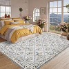 Soft Washable Floral Area Rug – Ultra-Thin, Stain-Resistant, Non-Slip, Non-Shedding Accent Carpet for Living Room, Bedroom, Dining Room, Office - 2 of 4