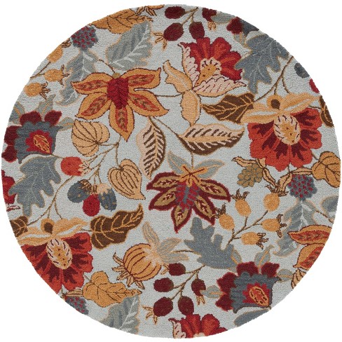 Blossom Blm863 Hand Hooked Area Rug - Blue/multi - 8' Round