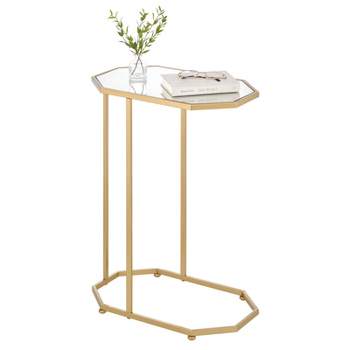 mDesign Marble Accent Side/End Table Desk and Tray Furniture Unit