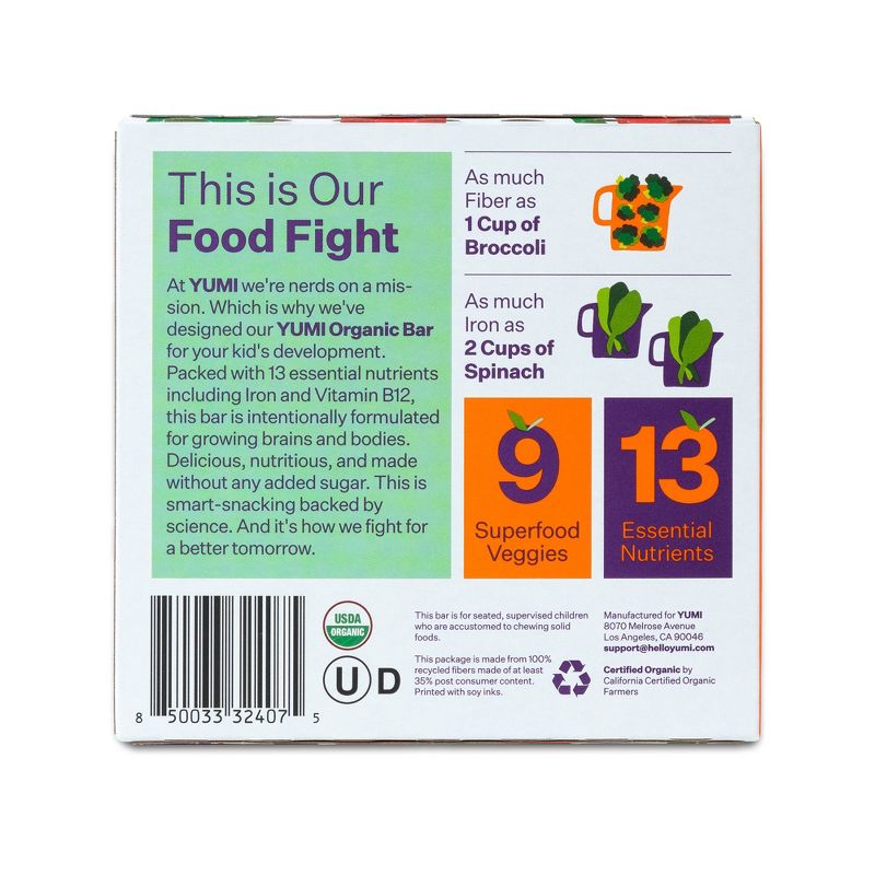 YUMI Organic Blueberry &#38; Purple Carrot Baby Snack Bars - 3.7oz/5ct, 3 of 14