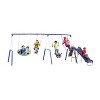 XDP Recreation Surf N Swing Painted Steel 5 Station Kids Outdoor Backyard Swing and Play Set with Wave Slide, Foam Leg Guards, and Hardware, Blue - 2 of 4