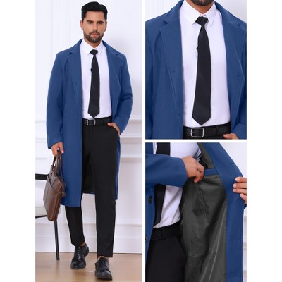 Lars Amadeus Men's Single Breasted Notch Lapel Formal Winter Long Overcoat XX Large Olive Green — фото 3
