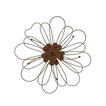 Poppy Wall Flower Brown Metal by Foreside Home & Garden