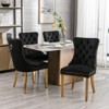 NicBex Set of 2 Velvet Dining Chair with Nailhead Trim,Tufted Button Back & Gold Golden Stainless Steel Plating Legs - 3 of 4