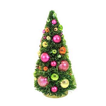 Cody Foster 10.5 Inch Bright Bottle Brush Christmas Tree Shatterproof Ornaments Centerpiece Holiday Decoration Bottle Brush Trees