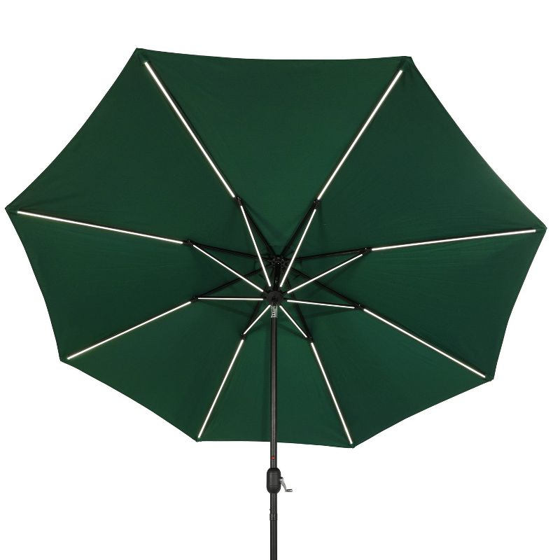 11&#39; x 11&#39; Calypso II Market Patio Umbrella with Solar LED Strip Lights Hunter Green - Island Umbrella, 4 of 18