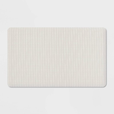 Photo 1 of 30 x 18 Ribbed Stripe Comfort Mat Beige - Threshold