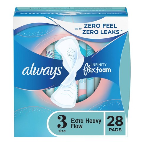 Always Infinity FlexFoam Pads for Women - Extra Heavy Absorbency - Unscented - Size 3 - 28ct - image 1 of 4