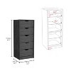 NicBex 5 Drawers Tall Dresserr for Bedroom,Modern Style Wooden Drawers with Free Handle,Dressers for Kids Room,Living Room,Entry and Hallway - 3 of 4