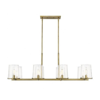 Callista 56" Rubbed Brass 8-Light Island Pendant
