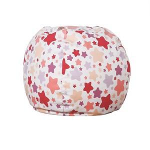 Itopfox Stuffed Animal Bean Bag Chair for Kids, Plush Toy Storage Organizer Cover, Converts to Comfy Seat When Filled with Soft Toys, Blankets - 1 of 4