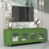 71-Inch TV Stand for TVs up to 70", Entertainment Center with Glass Doors, Storage Cabinet with Drawers, Solid Wood Frame - 2 of 4