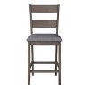 Set of 2 Tuscany Counter Height Dining Chair Washed Gray - CorLiving: Upholstered Square Stools, Footrest, Rubberwood - 3 of 4