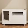 TIRAMISUBEST Cat Litter Box Enclosure Hidden Barn Door Wooden Washroom End Table Greige Multi-Function Waterproof Surface Easy Install - 2 of 4
