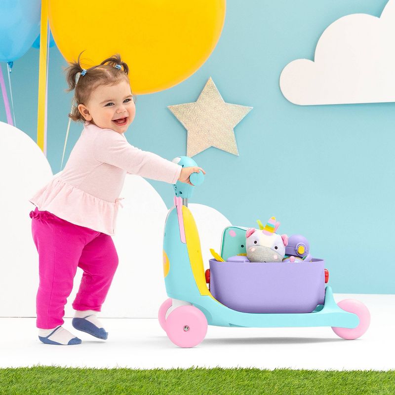 Skip Hop Kids&#39; 3-in-1 Ride On Scooter and Wagon Toy - Unicorn, 4 of 17