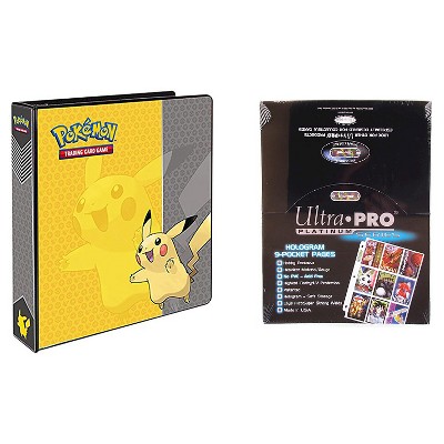 Ultra Pro Pokémon Pikachu 2" 3-Ring Binder Card Album with 100 Ultra Pro Platinum 9-Pocket Sheets Card Game