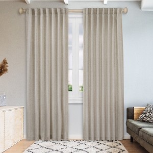 Awesome Home  Linen Blend Light Filtering Curtains for Living Room (2 Panels) - 1 of 4