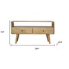 HomeRoots 35" Oak Solid Wood Enclosed and Open Storage TV Stand - 3 of 4