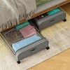 Racxily 2 Pack Under Bed Storage Containers with Wheels Metal Frame Clothes Blanket Book Toy Organizer, Utility Storage Rolling Box, Gray - 4 of 4