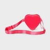 Girls' Heart Shaped Flip Sequin Crossbody Bag - Cat & Jack™ Pink: Adjustable Strap, Faux Patent, Structured - 2 of 4