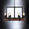 Urban Ambiance Luxury Modern Farmhouse Chandelier,  15''H x 22''W,  Matte Black & Rich Walnut Finish, UFS2012 - 4 of 4